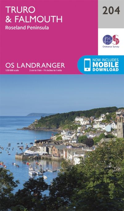 Truro & Falmouth OS Landranger Map 204